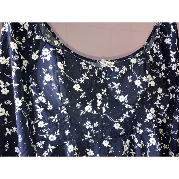 Inspired Hearts Women's Mini Dress Black & White Floral, Long Sleeves, Ruffled L - Picture 11 of 12